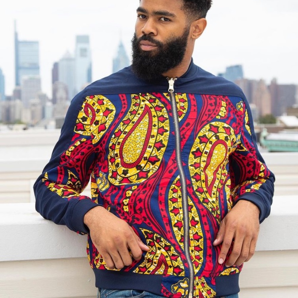 Ise African Print Reversible Bomber Jacket